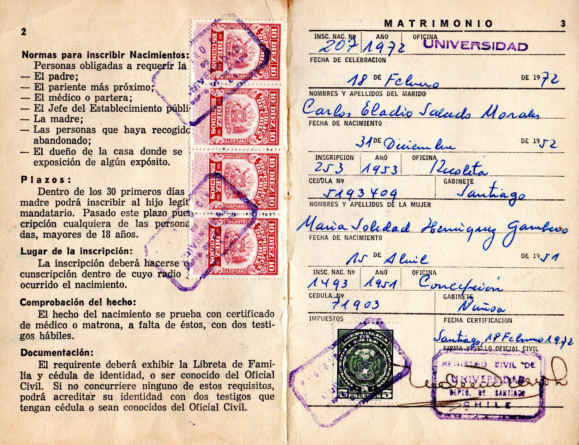 Certificado de inscripción de matrimonio Salcedo Henríquez Certificado de inscripción de matrimonio Salcedo Henríquez