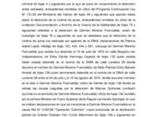Procesamiento judicial por desaparición de Germán Moreno Fuenzalida
