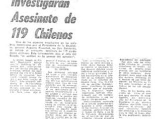 Investigarán asesinato de 119 chilenos