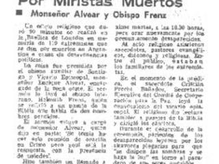 Oficio religioso por miristas muertos