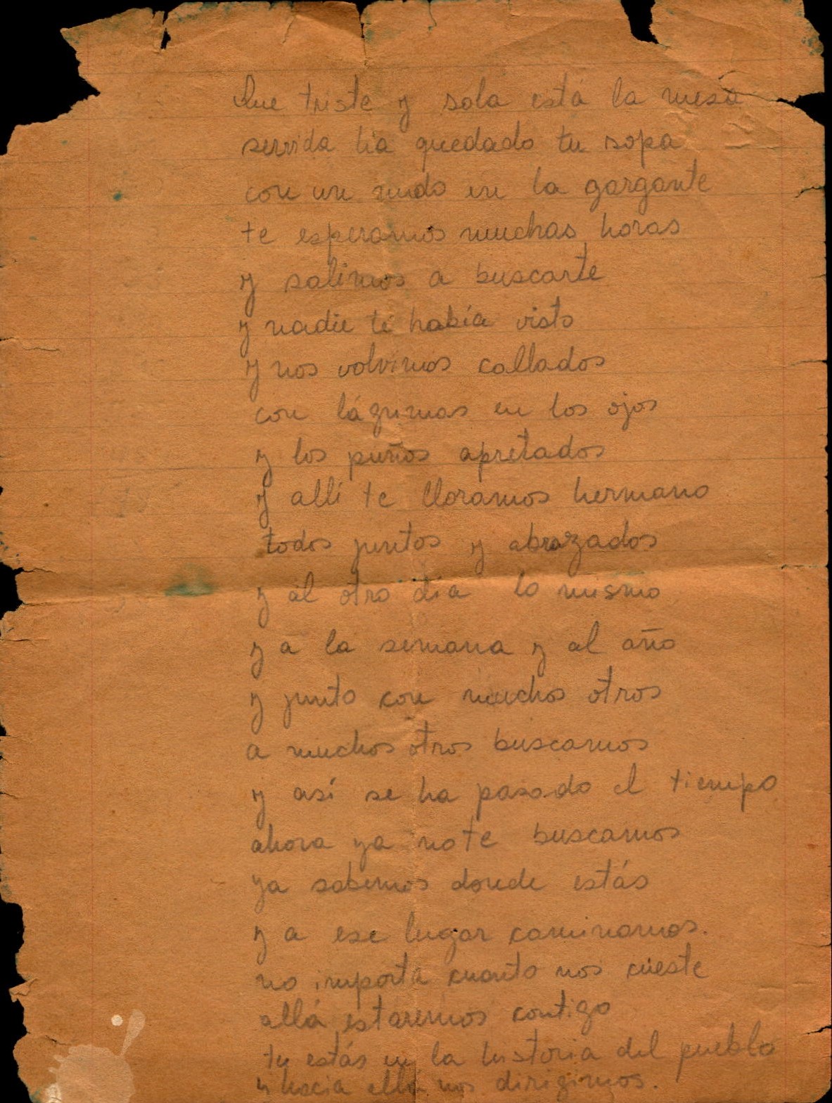 Poema de Miguel Gaete a su hermano Gregorio Poema de Miguel Gaete a su hermano Gregorio
