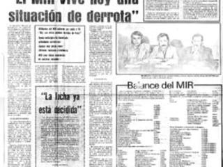 El MIR vive hoy una situación de derrota