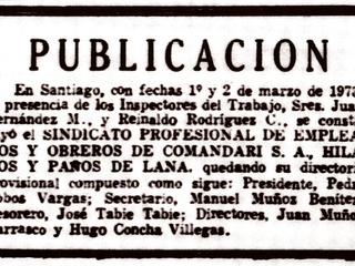 Constitución del Sindicato Profesional de Comandari