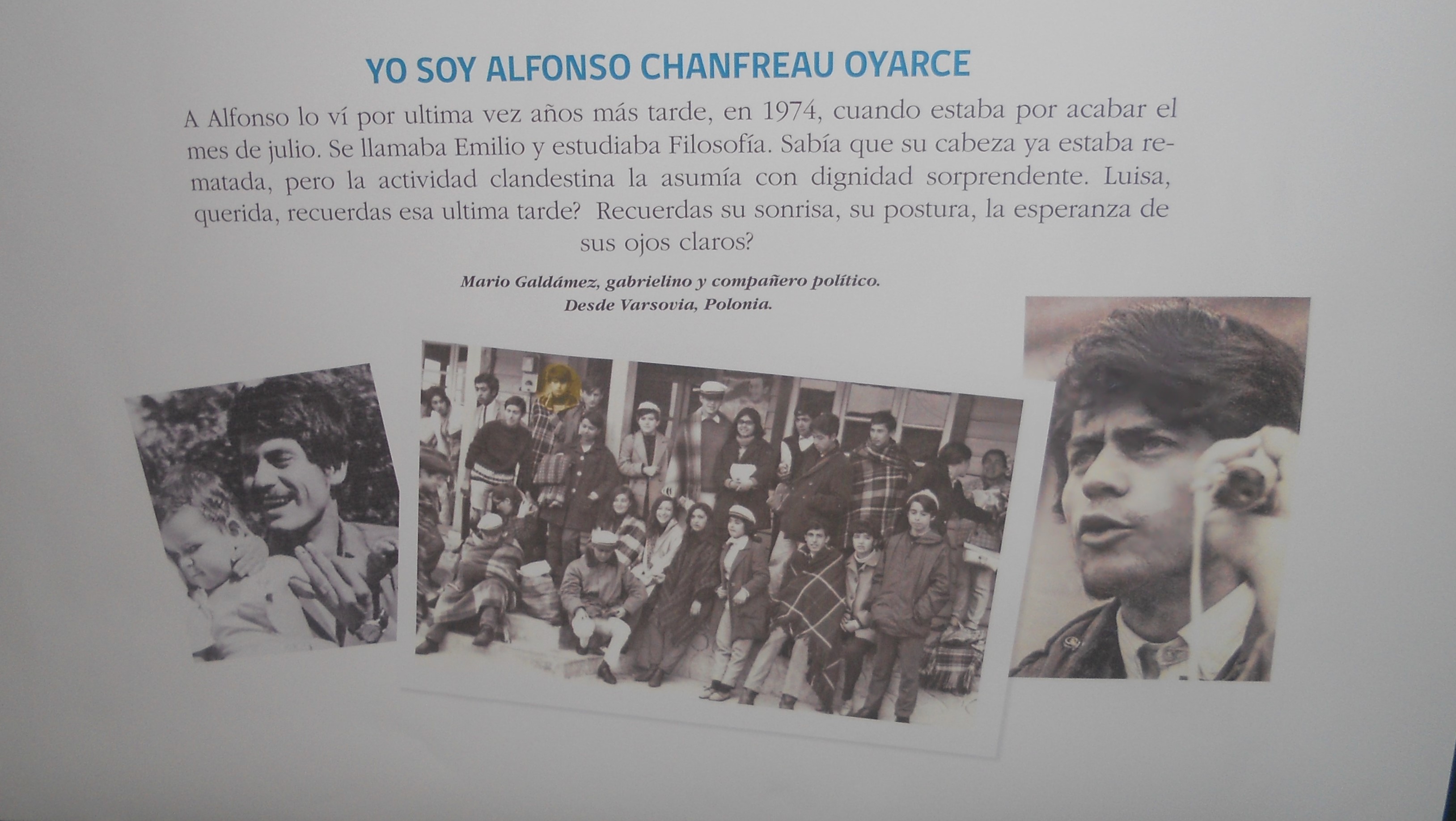 Testimonio de Mario Galdámez sobre Alfonso Chanfreau Testimonio de Mario Galdámez sobre Alfonso Chanfreau