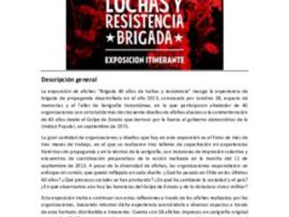 Ficha técnica de exposición itinerante: Brigada 40 años de luchas y resistencia