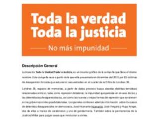 Ficha técnica de exposición itinerante: Toda la Verdad, Toda la Justicia