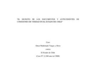 El secreto de los documentos y antecedentes de comisiones de verdad en el Estado de Chile