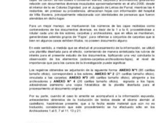 Procesamiento y análisis de la información remitida por el Ministro Jorge Zepeda Arancibia el 14 de septiembre de 2005, conteniendo diferente documentación
